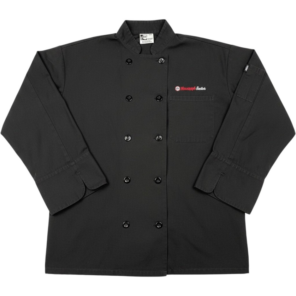 Uncommon‎ Threads Mens Chef Coat Large Black Polyester Professional Kitchen Work